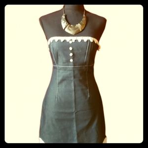 Moda International denim flirty tube top dress 6M